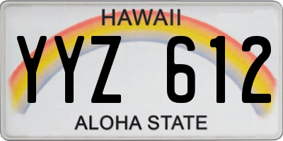 HI license plate YYZ612