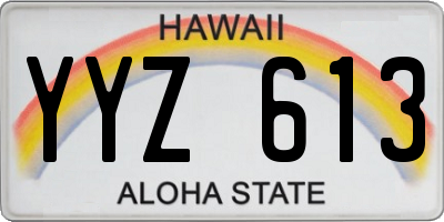 HI license plate YYZ613