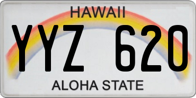HI license plate YYZ620