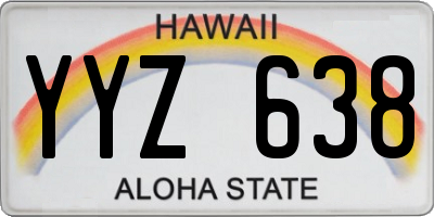 HI license plate YYZ638