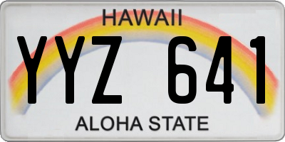 HI license plate YYZ641