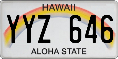 HI license plate YYZ646