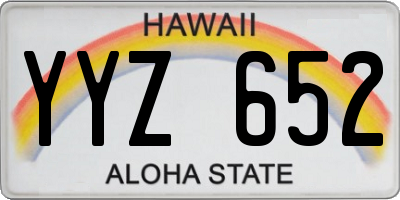 HI license plate YYZ652