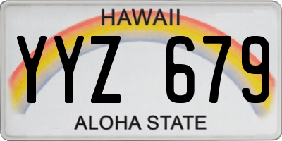 HI license plate YYZ679