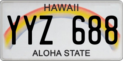 HI license plate YYZ688