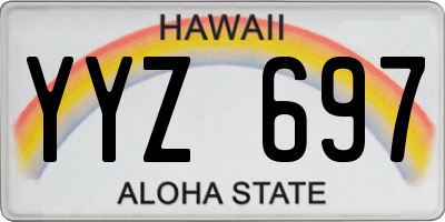 HI license plate YYZ697