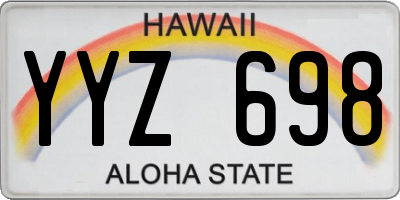 HI license plate YYZ698