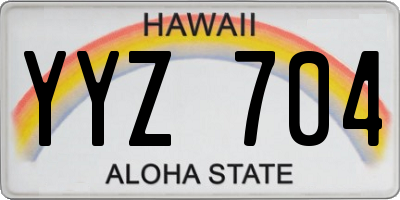 HI license plate YYZ704