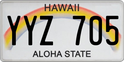 HI license plate YYZ705
