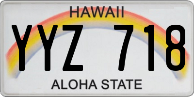 HI license plate YYZ718