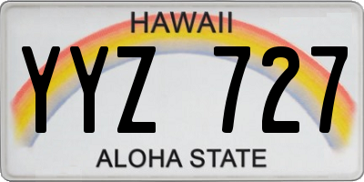 HI license plate YYZ727