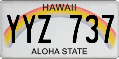 HI license plate YYZ737