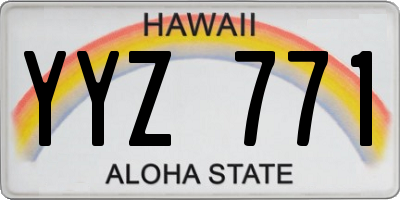 HI license plate YYZ771