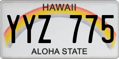 HI license plate YYZ775