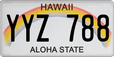HI license plate YYZ788