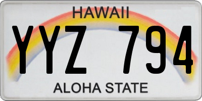 HI license plate YYZ794