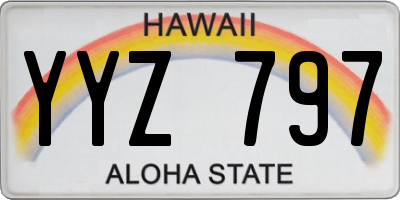 HI license plate YYZ797