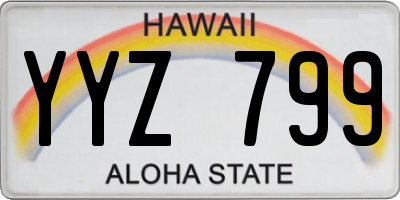 HI license plate YYZ799
