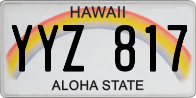 HI license plate YYZ817