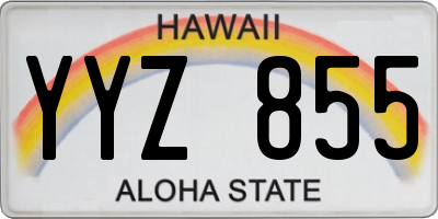 HI license plate YYZ855