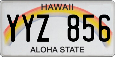 HI license plate YYZ856