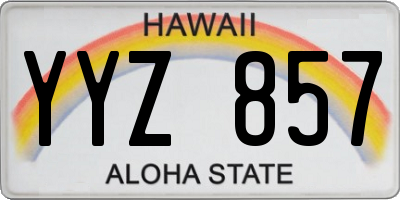 HI license plate YYZ857