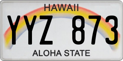 HI license plate YYZ873