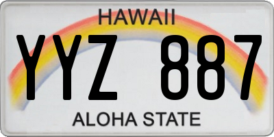 HI license plate YYZ887