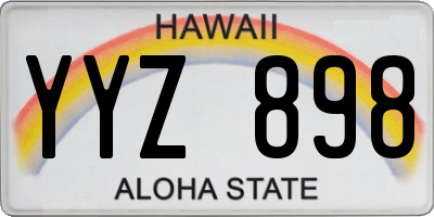 HI license plate YYZ898