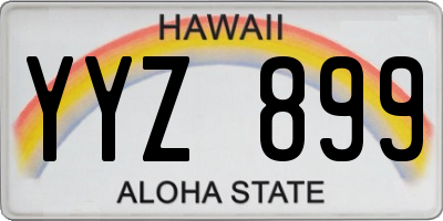 HI license plate YYZ899