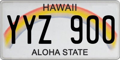 HI license plate YYZ900