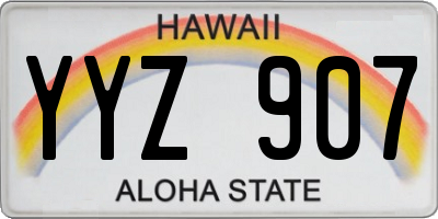HI license plate YYZ907