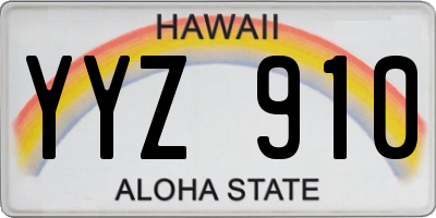 HI license plate YYZ910