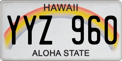 HI license plate YYZ960