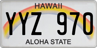 HI license plate YYZ970