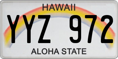 HI license plate YYZ972