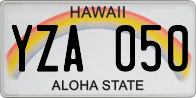HI license plate YZA050