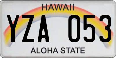 HI license plate YZA053