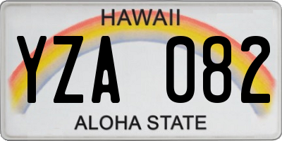 HI license plate YZA082