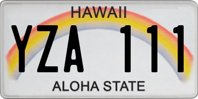 HI license plate YZA111