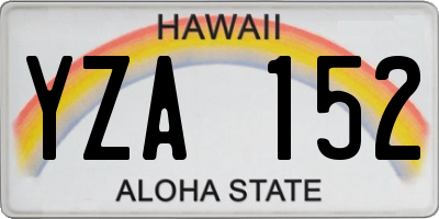 HI license plate YZA152
