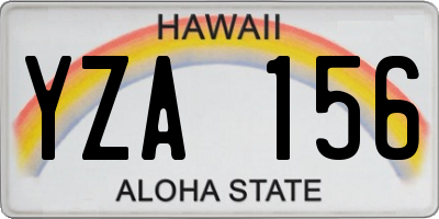 HI license plate YZA156