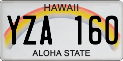 HI license plate YZA160