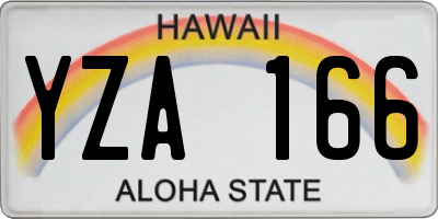 HI license plate YZA166