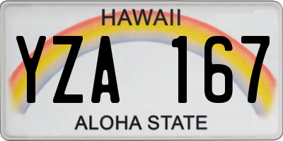 HI license plate YZA167