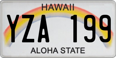 HI license plate YZA199