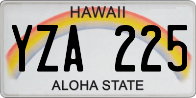 HI license plate YZA225