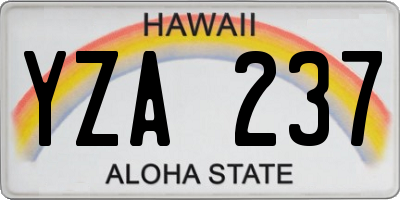 HI license plate YZA237