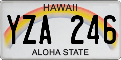 HI license plate YZA246