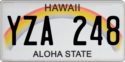 HI license plate YZA248